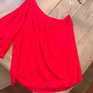 Red one shoulder top